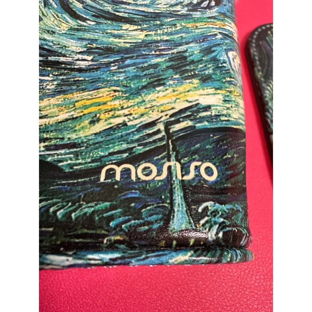 Starry Night Plush Lined Eyeglass Holder Stand PU Leather Glasses Case